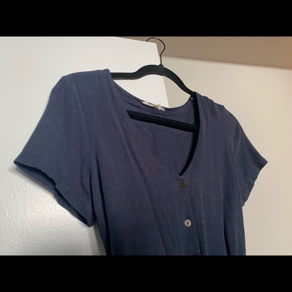 Navy Buttoned Jumper - image 3